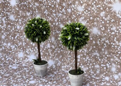 2er-Set Künstlicher Buchsbaum groß 60 cm, Kunstpflanze UV-beständig, Plastik Künstliche Pflanzen im Topf