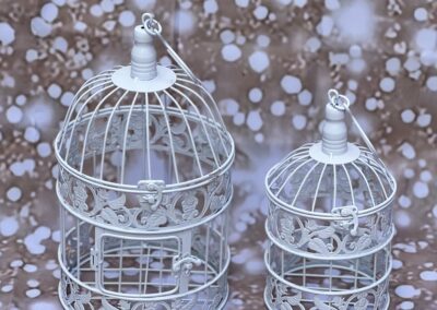 Vintage Deko Vogelkäfige, ornamental Metall-Set