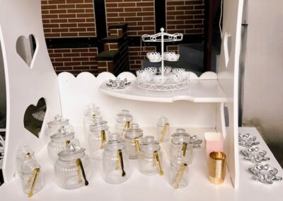 Candybar 'Home' mit Dekorationsbeispiel an Gläsern zur Auswahl sind noch weitere auch mit Druck im Sortiment.