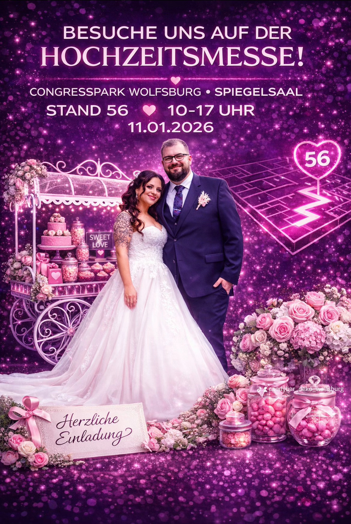 Candy Bar 'Elegance' mit Zubehör und Dekorationen Photo Copyright by Nesrin Heine DECORATIONS